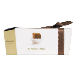 Pralinenschachtel Tartufini neri von Antica Torroneria Piemontese, Mini-Schokoladentrüffel dunkel, Geschenkpackung, 50 g