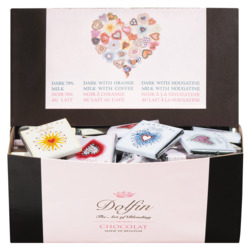 Minitafeln Love-Edition von Dolfin, Ca. 400 Napolitains im Display, 1.800 g