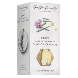 Cracker mit Schnittlauch und Olivenöl von The Fine Cheese Company, Chive & Extra Virgin Olive Oil Crackers, 125 g