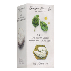 Cracker mit Basilikum & Olivenöl von The Fine Cheese Company, Basil & Extra Virgin Olive Oil Crackers, 125 g