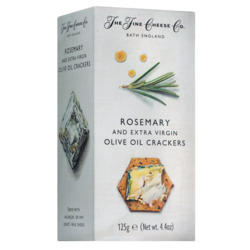 Cracker mit Rosmarin und Olivenöl von The Fine Cheese Company, Rosemary & Extra Virgin Olive Oil Crackers, 125 g