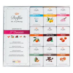 Geschenkpackung mit 27 Minitafeln von Dolfin, 27 Napolitains, 9 Geschmacksrichtungen, 270 g