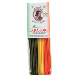 Linguine Tricolore von Lorenzo il Magnifico, Hartweizengrießnudeln, 3-farbig, 250 g