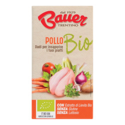 Dado per brodo di pollo von Bauer, Brühe mit Hühnerfleisch, Bio, 6 x 10 g