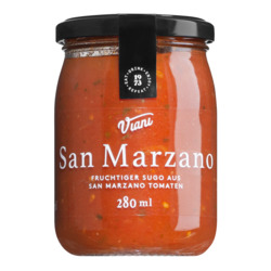 Sugo aus San Marzano Tomaten, 280 ml von Viani, Sugo al Pomodoro. Abgeschmeckte Tomatensauce, 280 ml