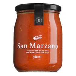 Sugo aus San Marzano Tomaten, 560 ml von Viani, Sugo al Pomodoro. Abgeschmeckte Tomatensauce, 560 ml