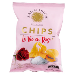 Kartoffelchips mit Rosenaroma von Sal de Ibiza, Chips La Vie en Rose, 45 g