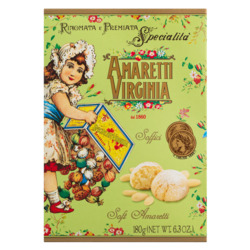 Amaretti classici von Amaretti Virginia, Weiche Mandelmakronen, Schmuckkarton, 180 g