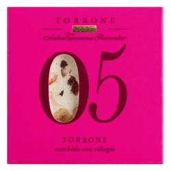 Torrone Haselnuss & Kirsche von Antica Torroneria Piemontese, Nougat, weich, 80 g