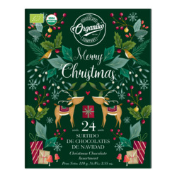 Mini-Schokoladentafeln in Geschenkpackung, Bio von Chocolate Orgániko, Chocolates de Navidad, 110 g